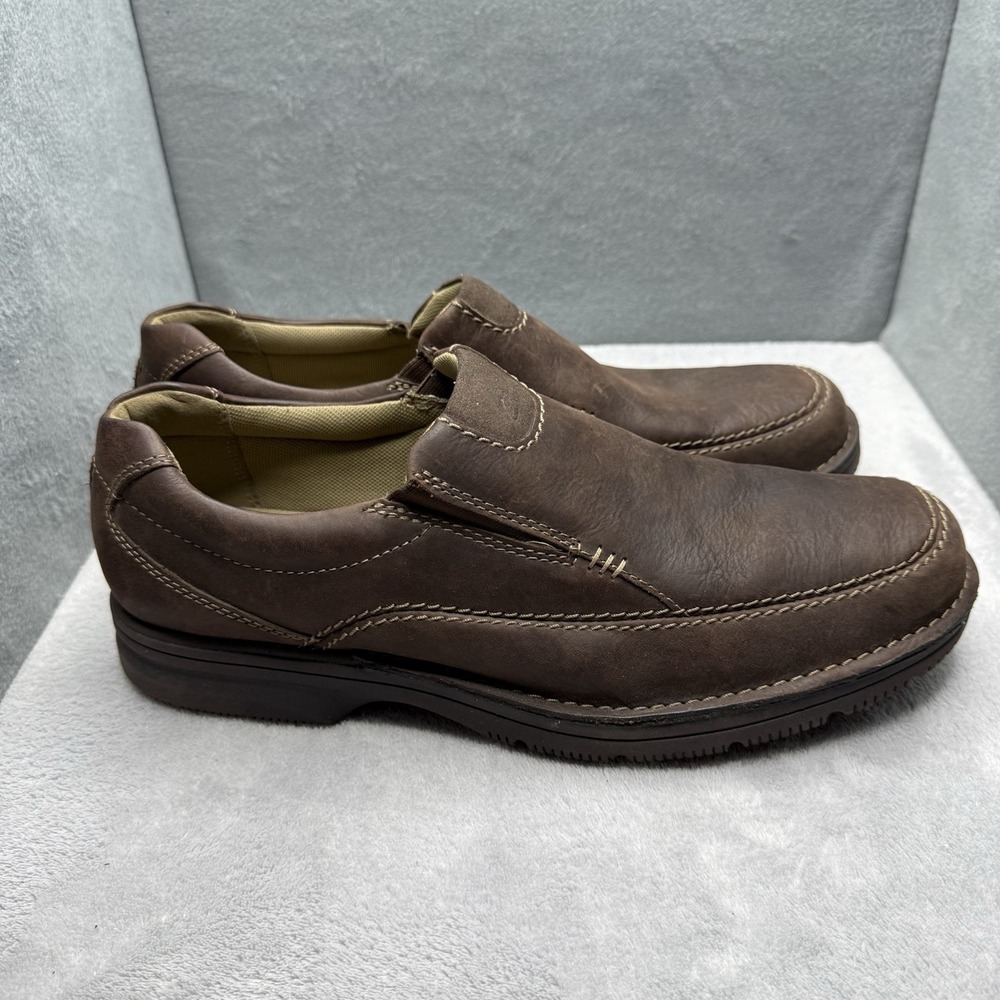 Clarks Senner Lane Brown Leather Slip-On Loafers Comfort Shoes Men's 10.5 M